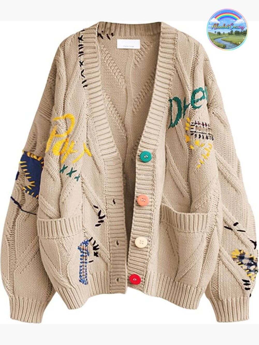 Cable Knit V-Neck Button Down Cardigan Sweater Coat - Picture 1 of 7